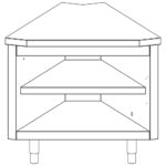 Inside corner element 45°, 875x700 mm