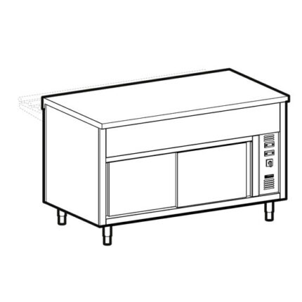 Neutral unit on heated cupboard, 4x GN 1/1