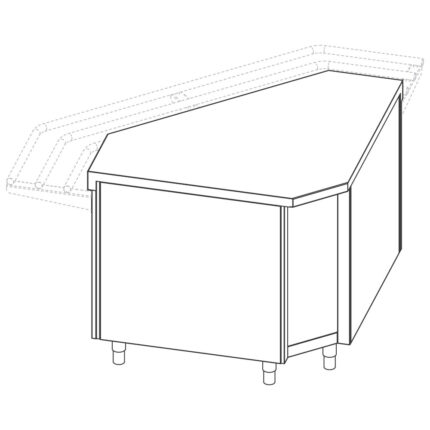 Outside corner element 90°, 1420x800 mm