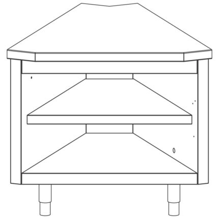 Inside corner element 45°, 875x800 mm