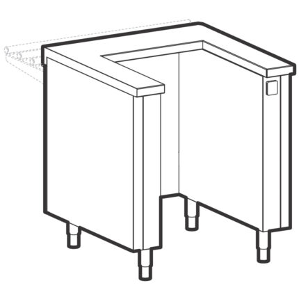 Element for trolleys, with electrical socket, 800x800 mm