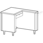 Cash-desk unit, right, with protection, with lockable drawer and electrical socket