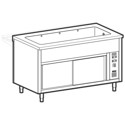 Bain-marie unit on heated cupboard, 2x GN 1/1