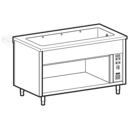 Dry heated ventilated tank unit on open cupboard, 5x GN 1/1