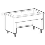 Dry heated ventilated tank unit on bridge stand, 4x GN 1/1
