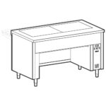 Unit with heated plate made of tempered glass on bridge stand, 3x GN 1/1
