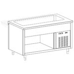 Unit with refrigerated tank on open cupboard, 3x GN 1/1