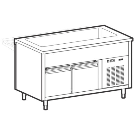 Unit with refrigerated tank on refrigerated cupboard, 6x GN 1/1