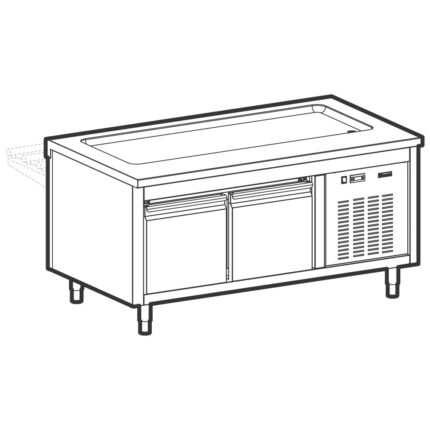 Unit with refrigerated top on refrigerated cupboard, 4x GN 1/1