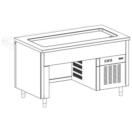 Unit with refrigerated top on bridge stand, 3x GN 1/1