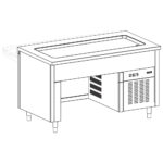 Unit with refrigerated top on bridge stand, 5x GN 1/1