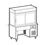 Refrigerated display unit 2 levels with refrigerated top on bridge stand, 6x GN 1/1
