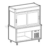 Refrigerated display unit 3 levels with refrigerated top on open cupboard, 6x GN 1/1