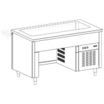 Unit with refrigerated tank on bridge stand, 4x GN 1/1