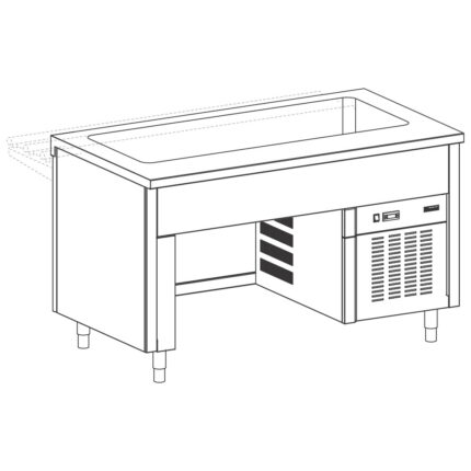 Unit with refrigerated tank on bridge stand, 4x GN 1/1