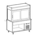 Refrigerated display unit 2 levels with refrigerated tank on open cupboard, 4x GN 1/1