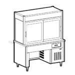 Refrigerated display unit 3 levels with refrigerated tank on bridge stand, 6x GN 1/1