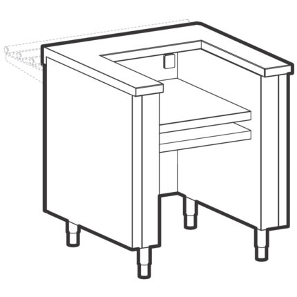 Element to support cooking ranges, with electrical socket, 1200 x700 mm