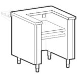 Element to support cooking ranges, with electrical socket, 1500 x700 mm
