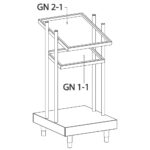 Tray and GN container support unit, 686x700 mm
