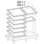 Tray and GN container support unit and glass dispenser, 1312x700 mm