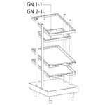 GN container support unit and glass dispenser, 686x700 mm