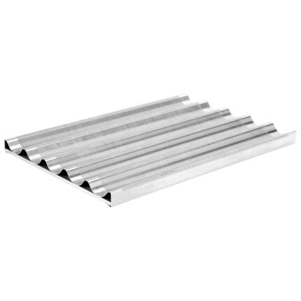Sheet 600x400 mm for 5 French loaves, perforated and silicone coated