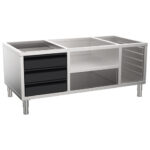 Stand closed on 3 sides with drawers and GN rack for GMB200