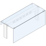 1-tier overshelf with straight glass and breath-saving front glass, 1710x475 mm