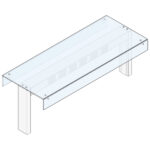 1-tier overshelf with straight glass on both sides, 1060x450 mm