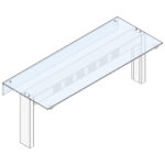 1-tier overshelf with straight glass, 735x450 mm