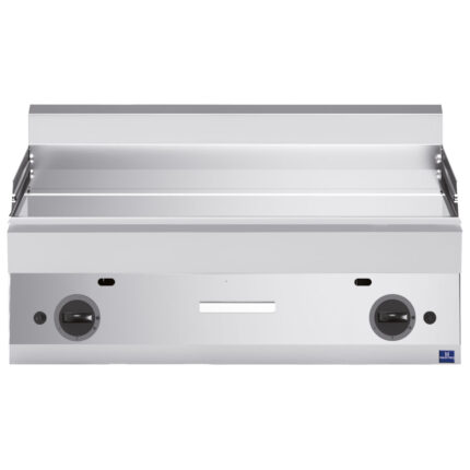 Gas griddle, tabletop, smooth chromed plate