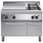 Gas solid top, 2 burners, 1 gas oven, 1 closed cabinet