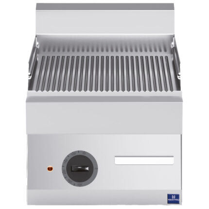 Electric griddle, tabletop, grooved plate