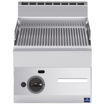Gas griddle, tabletop, grooved chromed plate