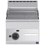 Gas griddle, tabletop, grooved plate