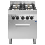 Gas range, 4 burners, 1 electric convection oven