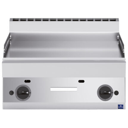 Gas griddle, tabletop, smooth chromed plate