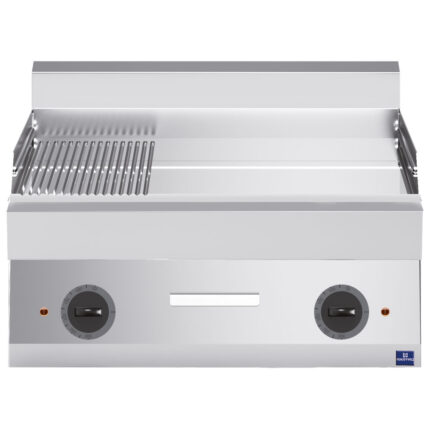 Electric griddle, tabletop, 1/3 grooved and 2/3 smooth chromed plate