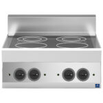 Electric ceramic glass hob, 4 plates