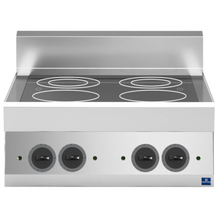 Electric ceramic glass hob, 4 plates
