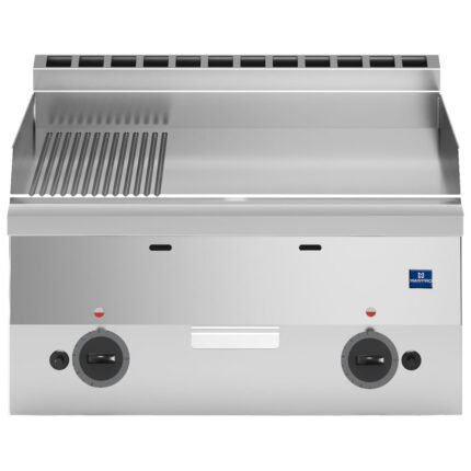 Gas griddle, tabletop, 1/3 grooved and 2/3 smooth plate