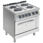 Electric range on static electric oven GN 2/1, 4 round plates