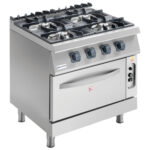 Gas range on static gas oven GN 2/1, 4 burners