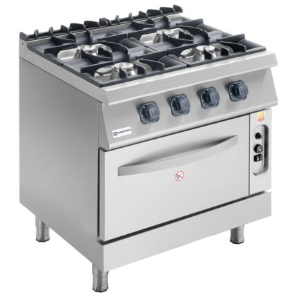 Gas range on static gas oven GN 2/1, 4 burners