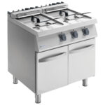 Electric fryer on closed cabinet, 2x 18 litres