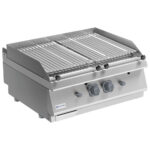 Gas lava-stone grill, tabletop model