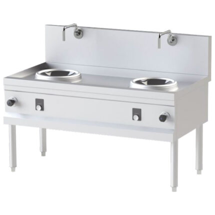 Induction wok hob, 2 cooking zones