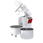 Spiral kneader 42 liters tilting head, removable bowl, 2 speeds, timer, on wheels