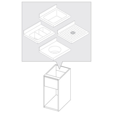Open cupboard for sink units, 1200x690 mm